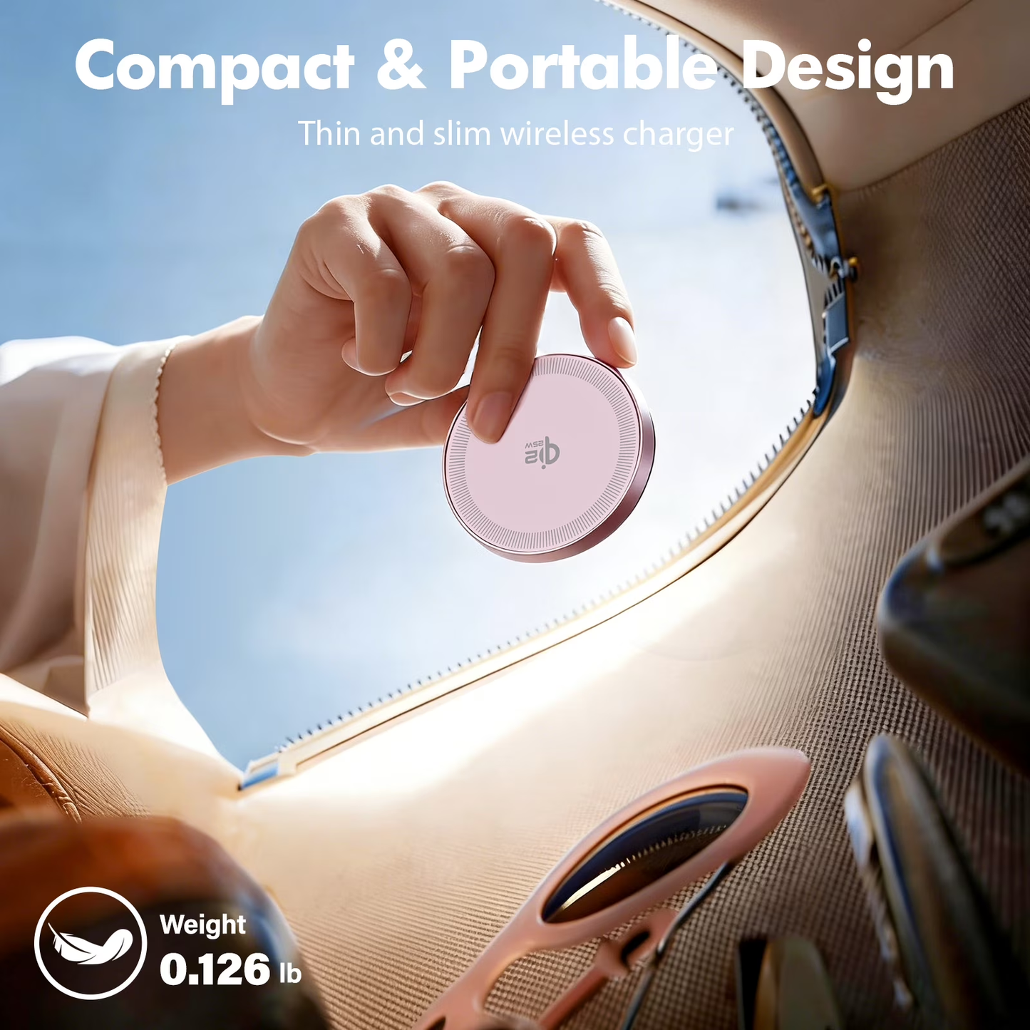 25W Magsafe Wireless Charger,  Fast Wireless Charger iPhone, Charging Pad  Compatible for iPhone 17/16/15/14/13/12, AirPods, Pink