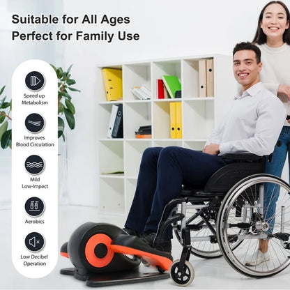 RICAN Under Desk Elliptical Machine, Ellipse Leg Exericser While Sitting for Seniors, Mini Elliptical Machine with Remote Control, Portable Automatic Foot Excerciser for Home Office Gym