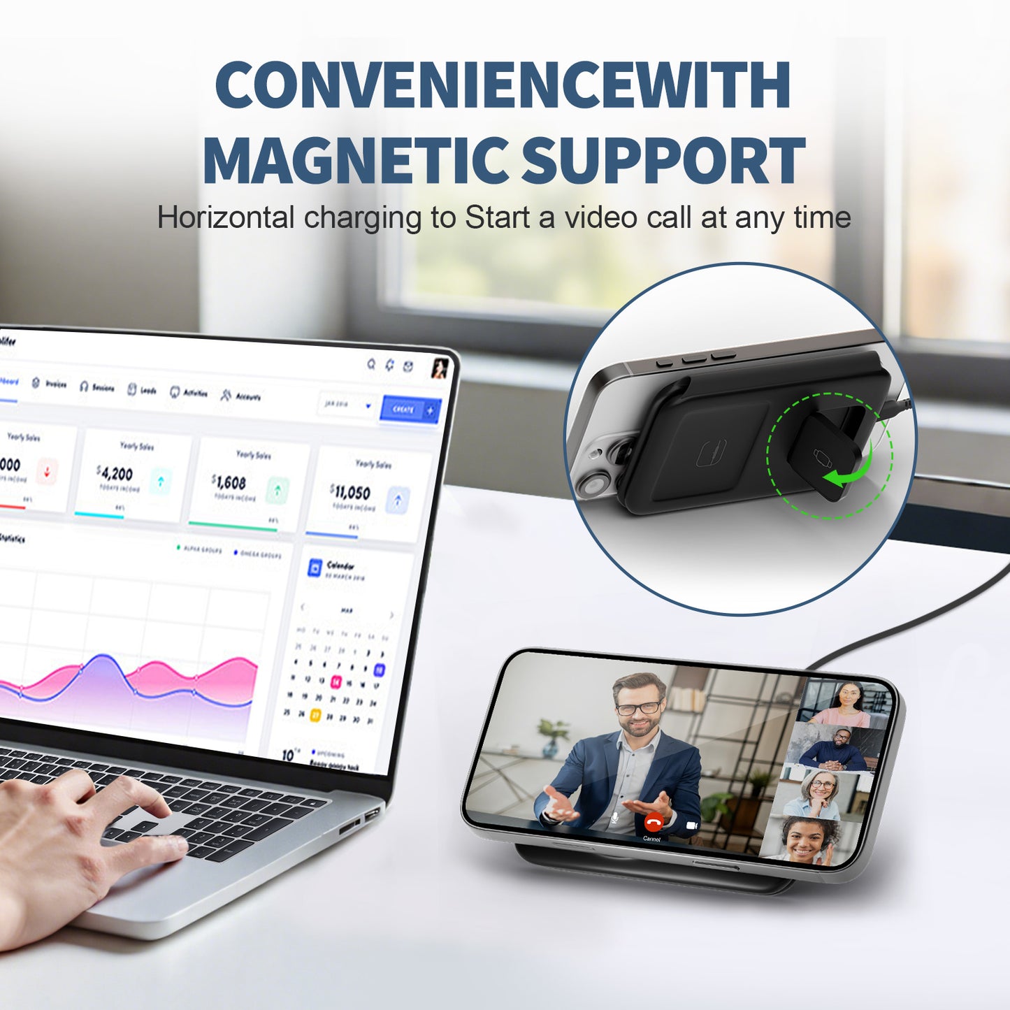 Wireless Charger for iPhone, 3 in 1 Magnetic Charging Station for Apple Devices for iPhone 16 15 14 13 12 Pro Max Plus - Foldable Charging Pad for Apple Watch Series Airpods 4 3 2 Pro, Black