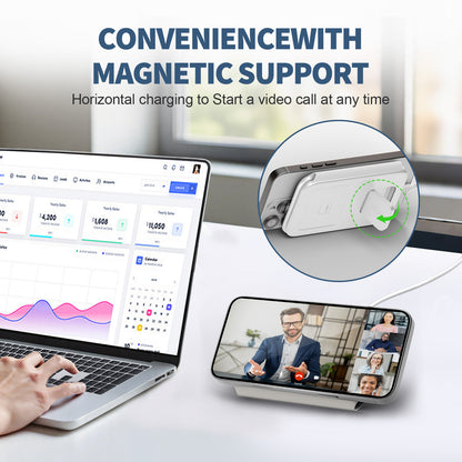 Wireless Charger for iPhone, 3 in 1 Magnetic Charging Station for Apple Devices for iPhone 16 15 14 13 12 Pro Max Plus - Foldable Charging Pad for Apple Watch Series Airpods 4 3 2 Pro, White
