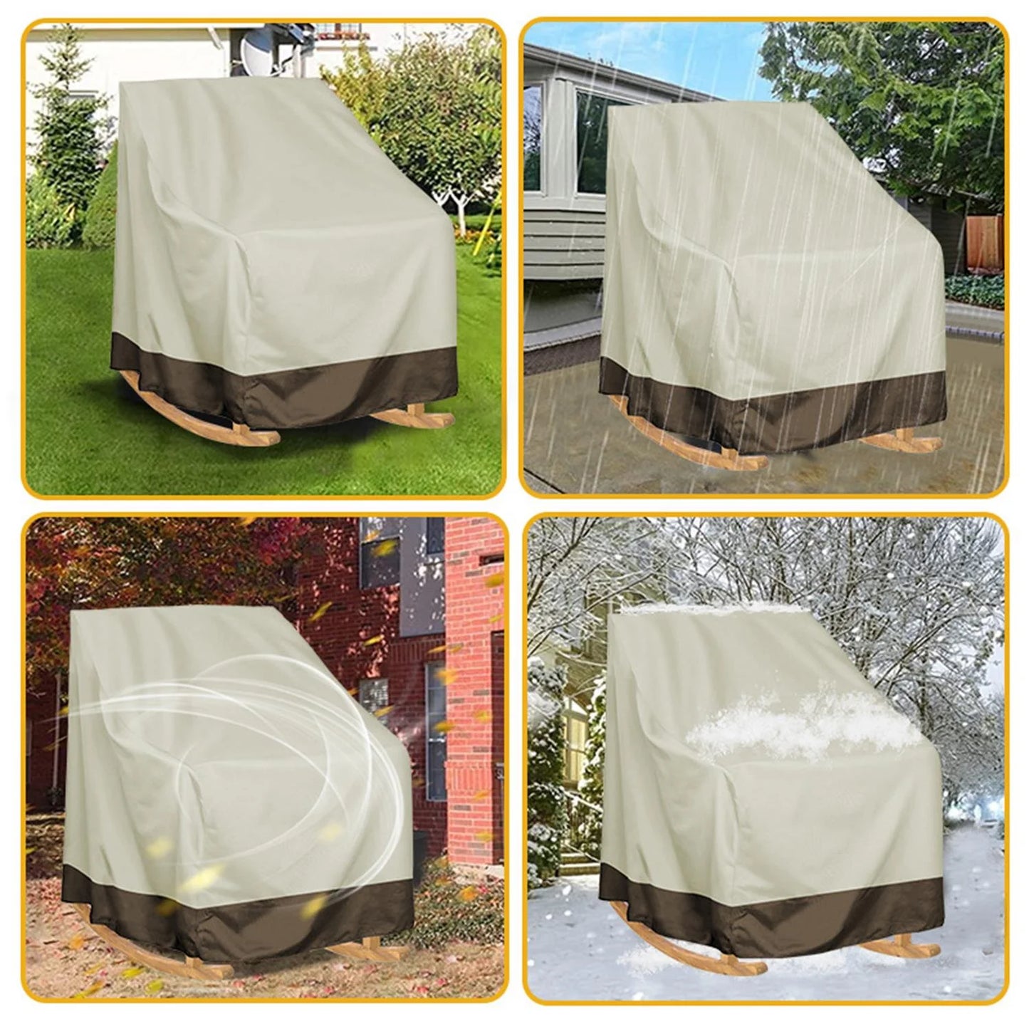 Outdoor Furniture Covers, 600D Heavy Duty Waterproof Outdoor Chair Covers 2 Pack for Patio Garden