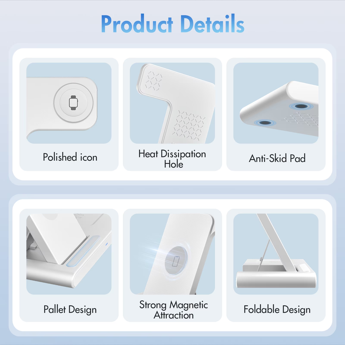 Wireless Charger,Portable Charger Phone Charging Station Compatible with iPhone 17 16 15 14 13 12 11 Pro Max Plus XS XR X 8,for Apple Watch 9 8 7 6 5 4 3 2 SE,for AirPods 3 2 Pro,White