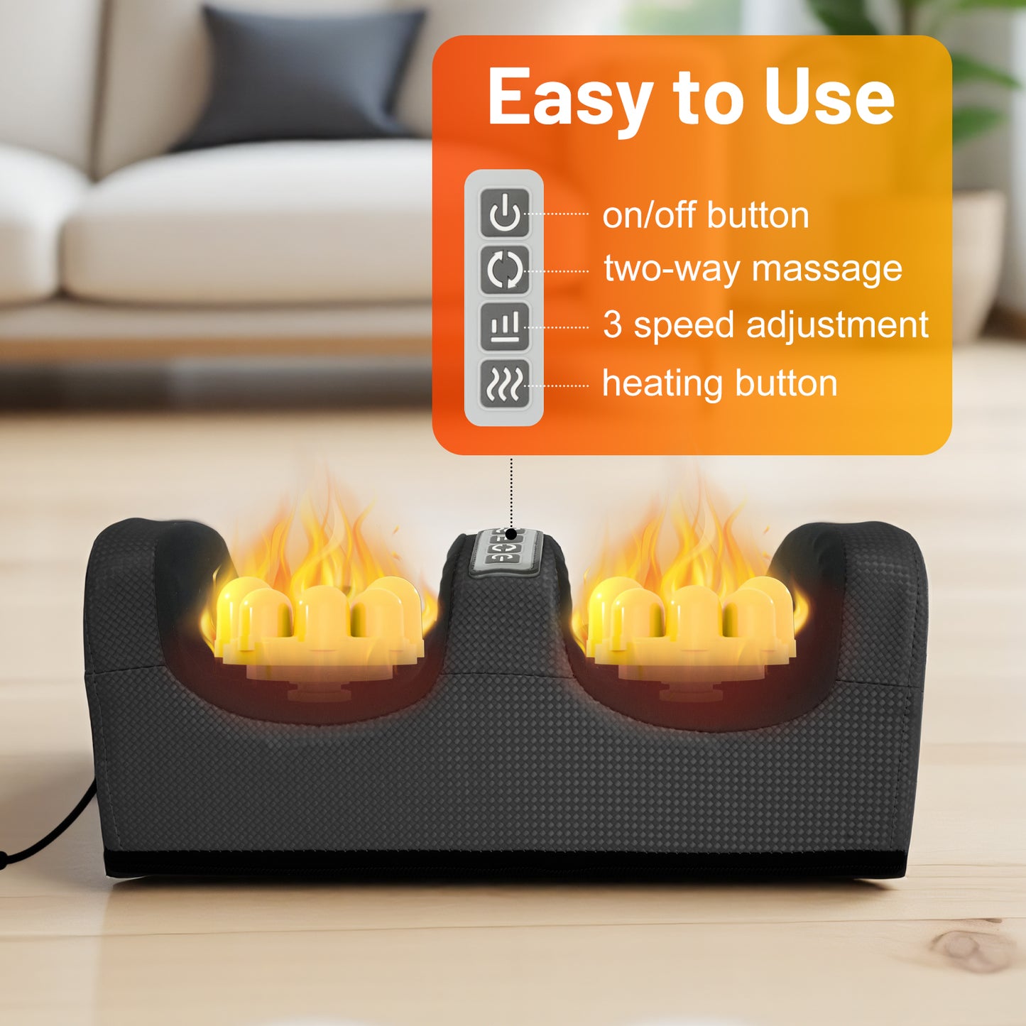 CATGOOD Foot Massager, Shiatsu Foot Massager, Deep Tissue Massage Machine with Heat, Foot Massager and Calf Massager with Massage Roller, Gifts for Mom & Dad, Black