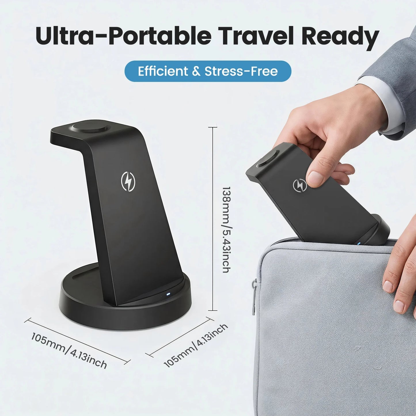 Wireless Charger for Samsung, 3 in 1 Charging Station, 15W Fast Charging Stand for Galaxy S26 Ultra S25 S24, Watch Charger for Watch 8 7 6 5 4, Charging Dock for Galaxy Buds 3 2 pro, Black