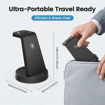 Wireless Charger for Samsung, 3 in 1 Charging Station, 15W Fast Charging Stand for Galaxy S26 Ultra S25 S24, Watch Charger for Watch 8 7 6 5 4, Charging Dock for Galaxy Buds 3 2 pro, Black