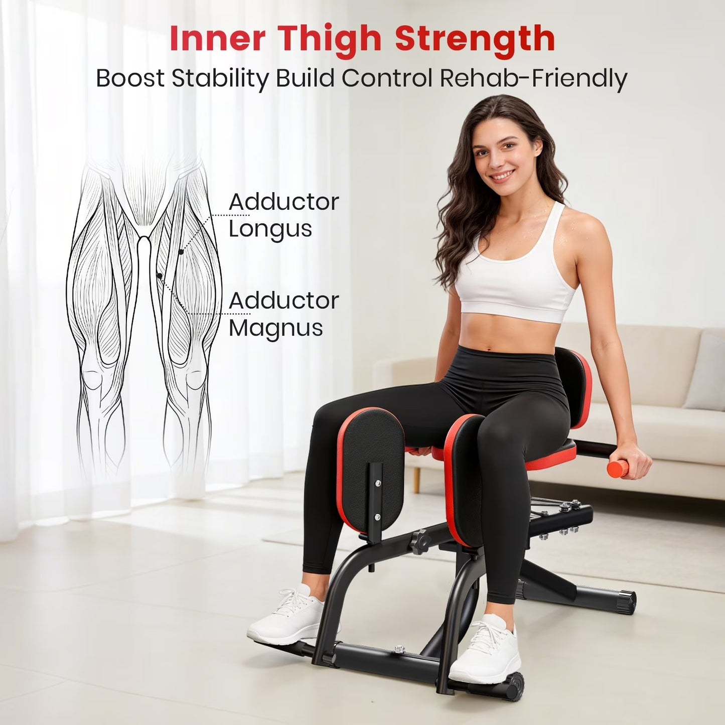 Hip Abductor Machine, Incline Hip Abduction Machine with Hip Thrust Function for Man & Women, Leg Abductor Machine, Booty Builder for Butt Workout