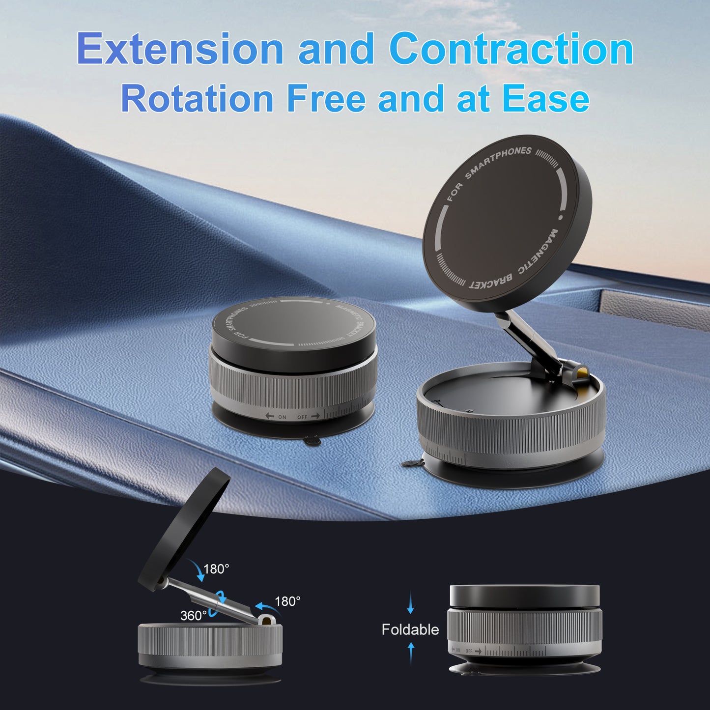 Phone Holders for Your Car Magnetic, 360 Degree Rotation, Air Vent Magnetic Phone Mount, Upgraded Strongest Magnet Power, Compatible with iPhone, Samsung, Google Pixel, Motorola Moto, Black