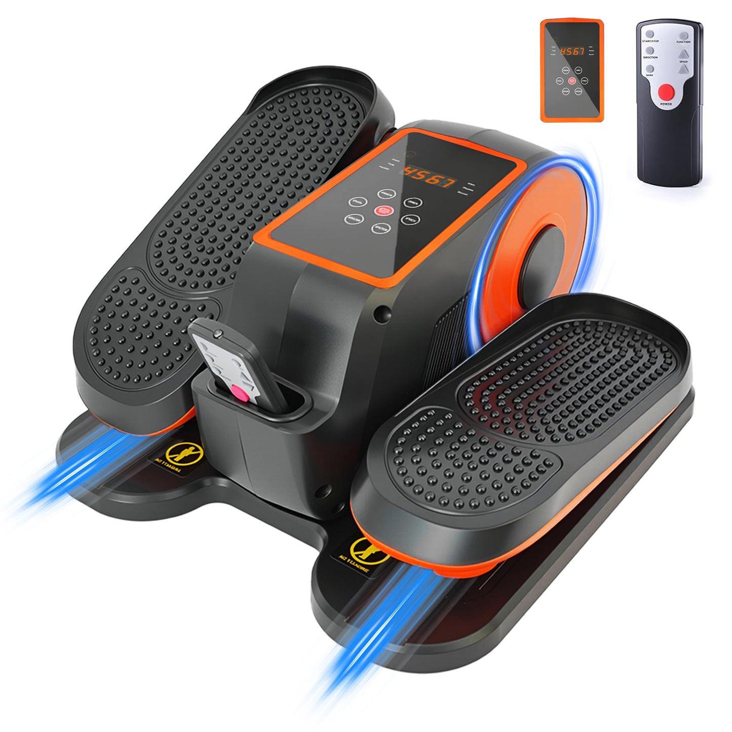 Under Desk Elliptical Machine, Quiet & Portable Leg Ellipse Exerciser with Remote Control & 12 Adjustable Speeds, Elliptical Exercise Machine with Dual Modes for Home Office Fitness