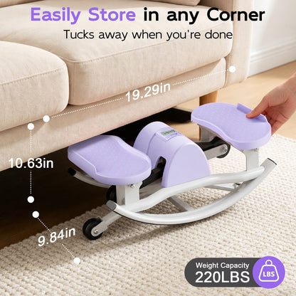RICAN Smart Lateral Rocking Fitness Stepper, Low-Impact Portable Exercise Stepper ,Rock Stepper Machine with Digital Monitor, Resistance Bands & Floor Mat, Purple