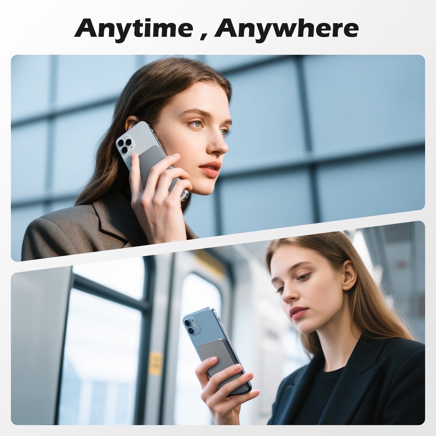 Portable Charger, 5000mAh Power Bank for iPhone, 20W PD Fast Charging, Ultral Slim Wireless Battery Pack Compatible with 17 16 15 14 13 12, Perfect Gift for Family, Black