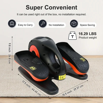 RICAN Under Desk Elliptical Machine, Ellipse Leg Exericser While Sitting for Seniors, Mini Elliptical Machine with Remote Control, Portable Automatic Foot Excerciser for Home Office Gym