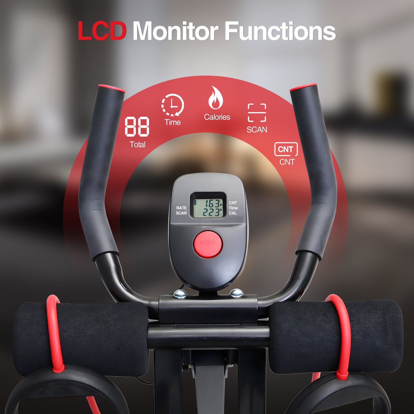 ALSO GO Ab Workout Equipment, Foldable Ab Machine Full Body Workout for Home Gym, Adjustable ab Trainer, Strength Training Exercise, Core & Abdominal Trainers, Max 440lbs with LCD Display