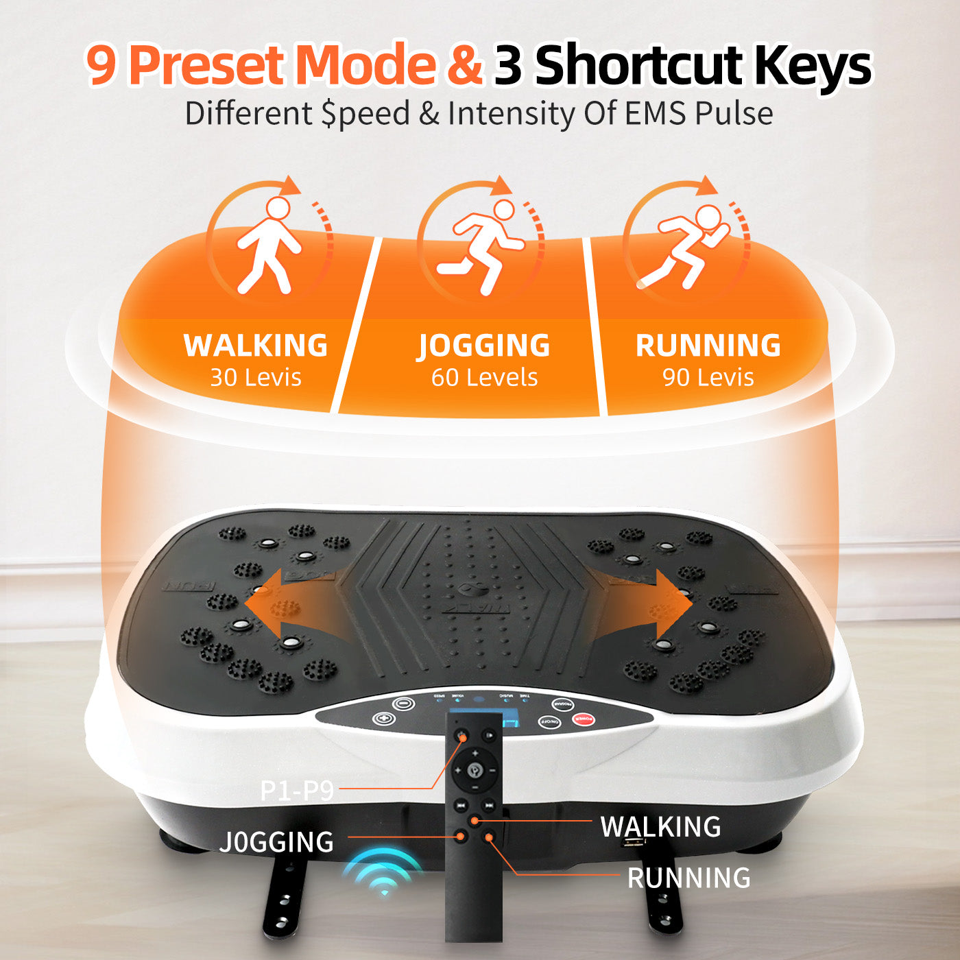 Vibration Plate Exercise Machine, Waver Vibration Plate for Home Fitness, Full Body Workout Platform with Loop Bands & Remote Control for Weight Loss & Muscle Toning, White