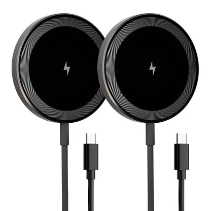 Wireless Charger, Wireless Charging Pad Compatible with iPhone 17 16 15 14 13 12 Series, Portable Charger Compatible with AirPods, Mag-safe Charger, Slim Portable Design, Black(2 Pack)