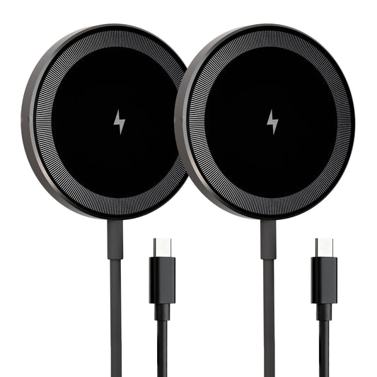Wireless Charger, Wireless Charging Pad Compatible with iPhone 17 16 15 14 13 12 Series, Portable Charger Compatible with AirPods, Mag-safe Charger, Slim Portable Design, Black(2 Pack)
