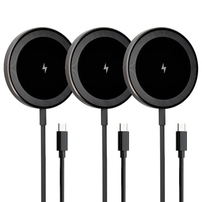 Wireless Charger, 15W Charging Pad Compatible with iPhone 17 16 15 14 13 12 Series, Compatible with AirPods, Slim Portable Design, Black(3 Pack)