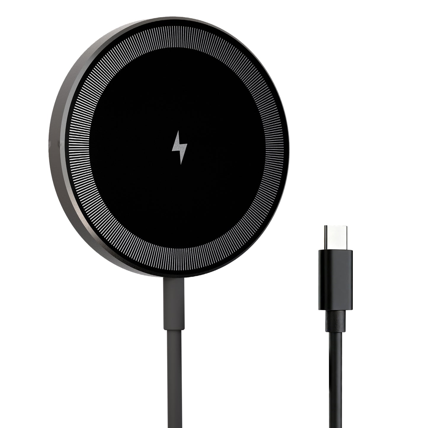 Wireless Charger, Magnetic Charging Pad for iPhone, Phone Charger Compatible with iPhone 17 16 15 14 13 12 Series, USB C Charger Portable for AirPods 4 3 2 Pro, Black