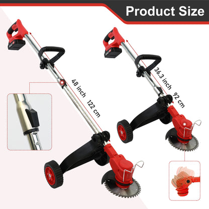 Electric Weed Eaters,Weed Trimmer Adjustable length with Silent Motor,3 in 1 21V 800W Grass Trimmer,Lawn Edger/Weed Wackers for Lawn Garden Pruning Trimming,3 Types Blades