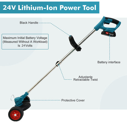 Electric Weed Eaters Grass Trimmer,21V Weed Trimmer 2.6Ah Batterie Weed Wackers,Lawn Edger with 3 Types Blades,3 in 1 Edger/Brush Cutter/String Trimmer for Lawn Garden Pruning Trimming