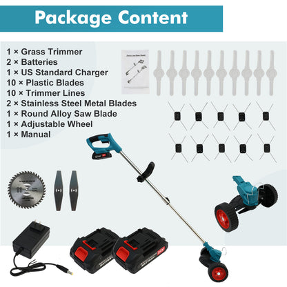Electric Weed Eaters Grass Trimmer,21V Weed Trimmer 2.6Ah Batterie Weed Wackers,Lawn Edger with 3 Types Blades,3 in 1 Edger/Brush Cutter/String Trimmer for Lawn Garden Pruning Trimming