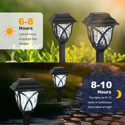 TopZoo Solar Lights Outdoor Pathway, 6 Pack Solar Garden Stake Lights for Yard Patio Walkway Planter Pool, LED Waterproof, Cool White