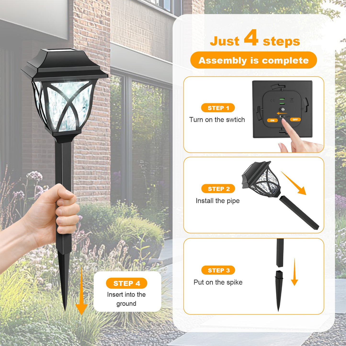 TopZoo Solar Lights Outdoor Pathway, 6 Pack Solar Garden Stake Lights for Yard Patio Walkway Planter Pool, LED Waterproof, Cool White
