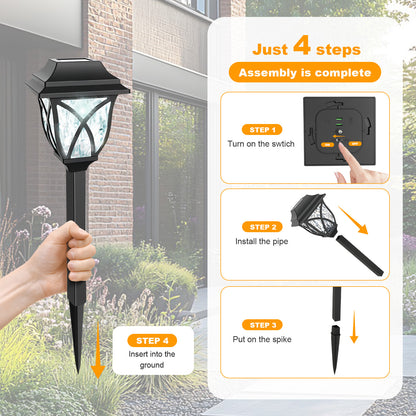 TopZoo Solar Lights Outdoor Pathway, 6 Pack Solar Garden Stake Lights for Yard Patio Walkway Planter Pool, LED Waterproof, Cool White