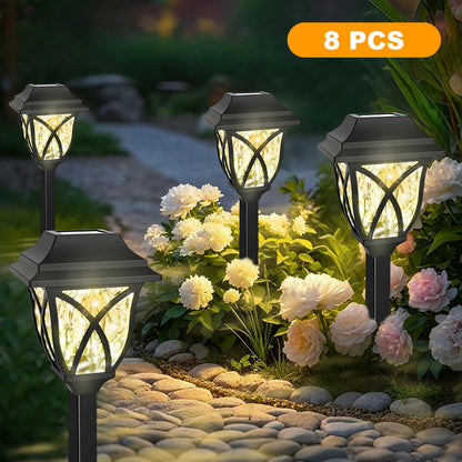 TopZoo Solar Lights Outdoor Pathway, 6 Pack Solar Garden Stake Lights for Yard Patio Walkway Planter Pool, LED Waterproof, Warm White