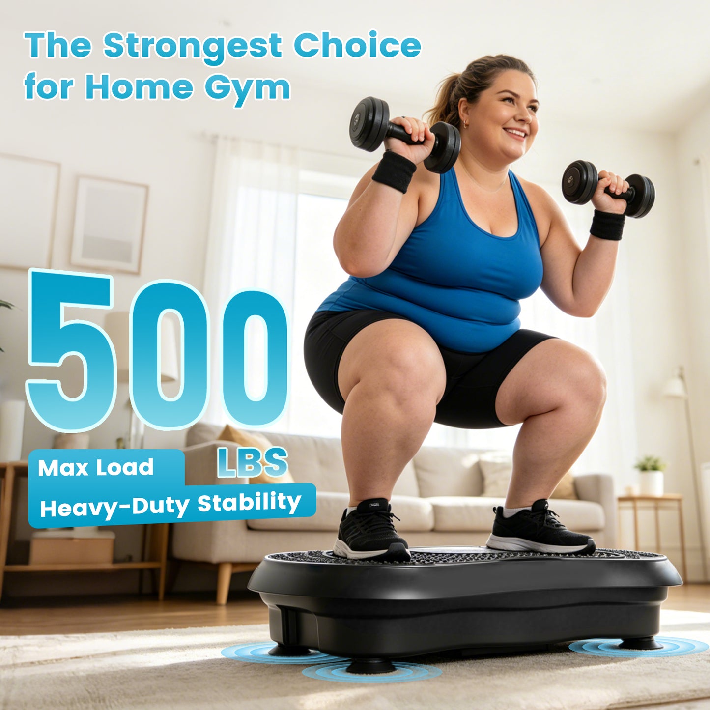 Vibration Plate Exercise Machine with 5 Resistance Bands, Whole Body Workout Vibration Platform for Fat Burning & Body Shaping