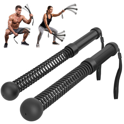 Rican Weighted Ropeless Battle Ropes, 2 PCS Cordless Sticks for HIIT Cardio & Full Body Strength Training, Portable Home Gym Equipment