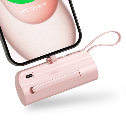 Fast Charging Power Bank 4500mAh, Ultra Mini Portable Charger with Dual Output, Pocket Sized Battery Pack for iPhone Android Samsung Galaxy Quick Charge(Pink)