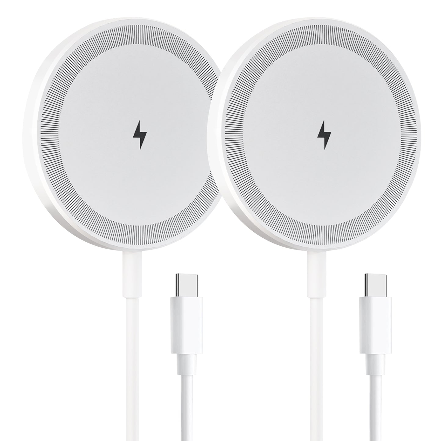 Wireless Charger, 15W Charging Pad for iPhone, Magnetic Portable Charger for iPhone 17 16 15 14 13 12 Series, Fast Charging Phone Charger for AirPods 4 3 2 Pro, White(2 Pack)