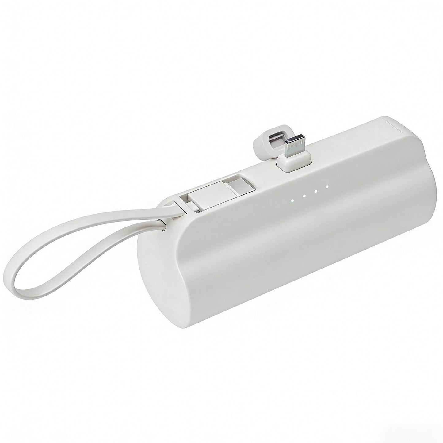 Power Bank, Mini Portable Charger with Dual Output, 4500mAh Battery Pack Compatible with iPhone, Compatible with Samsung, and More, White