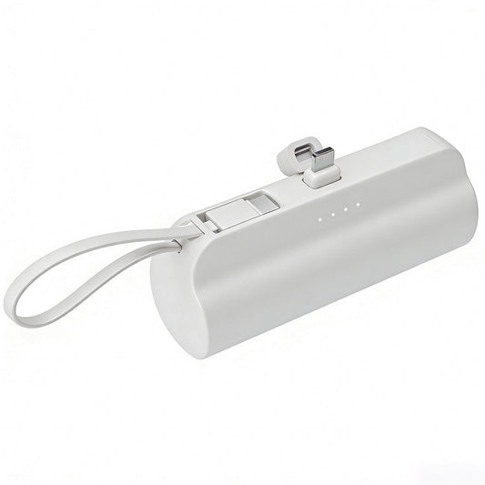 Power Bank, Mini Portable Charger with Dual Output, 4500mAh Battery Pack Compatible with iPhone, Compatible with Samsung, and More, White