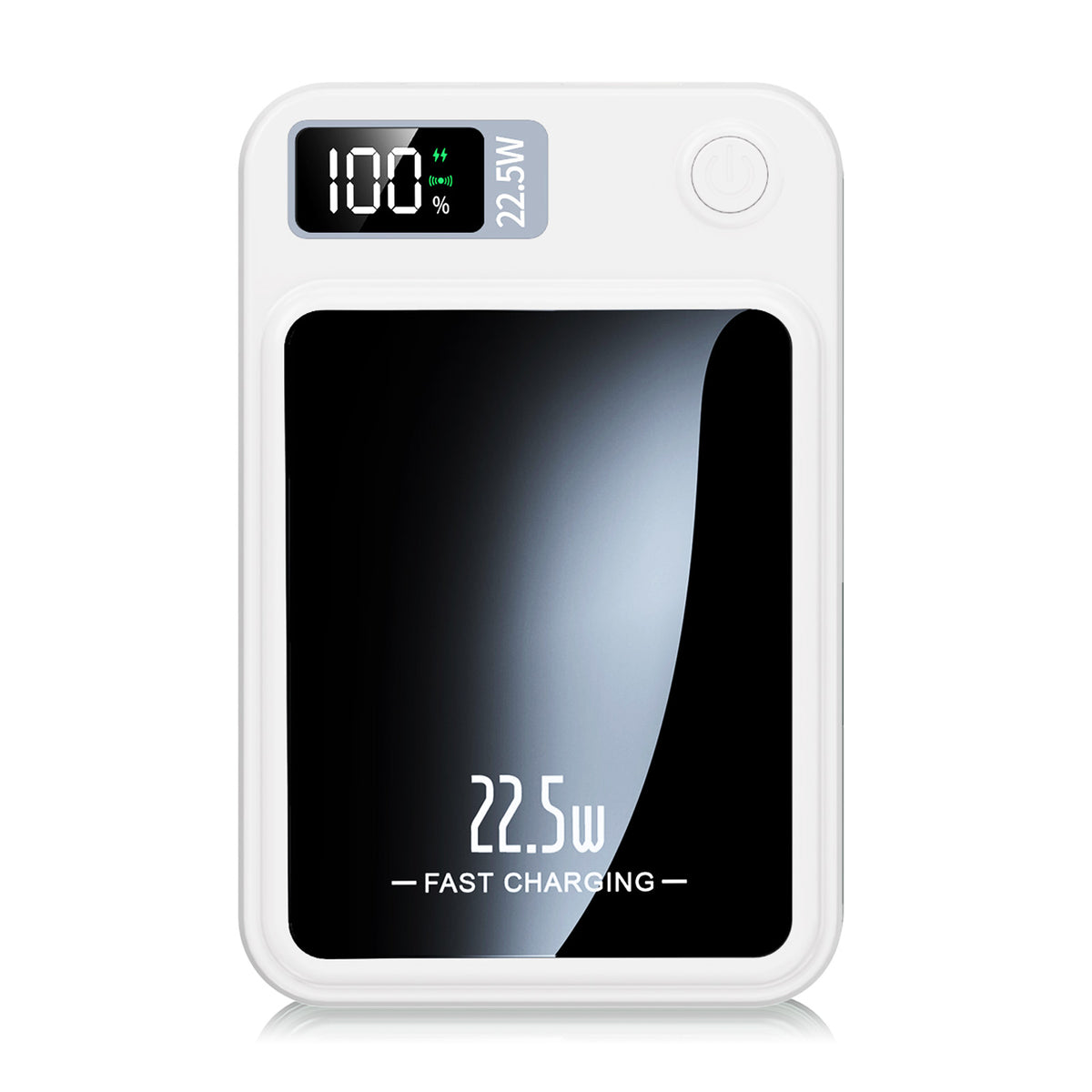 Magnetic Wireless Power Bank,10000mAh Portable Charger with 22.5W Fast Charging,LED Power Display,Strong Magnetic Suction Compatible with iPhone 15 and Above & Android - White