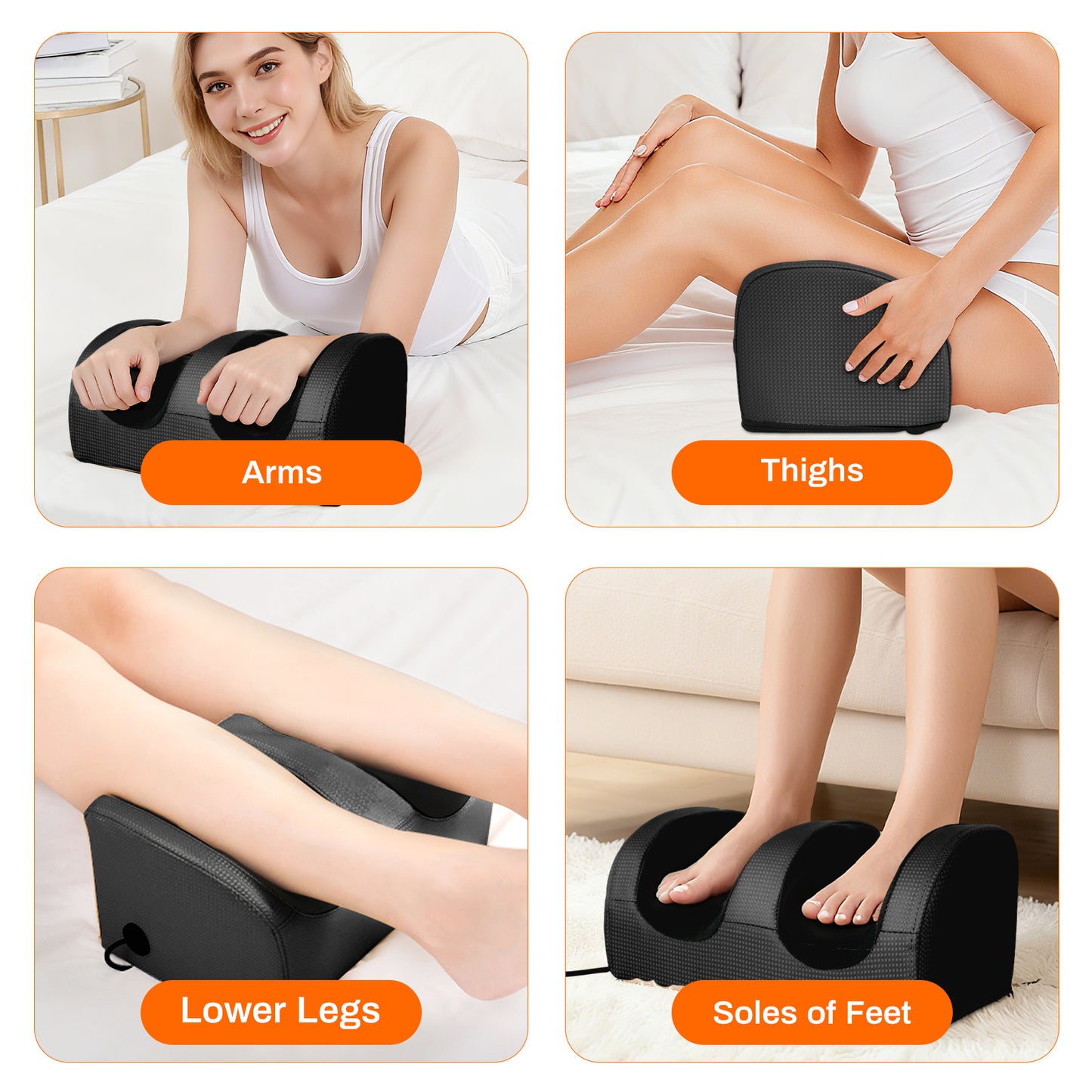 CATGOOD Foot Massager, Shiatsu and Foot Massage Machine, Calf Deep Tissue Massage Machine with Heat, Leg Massager with Massage Roller, Gifts for Mom & Dad, Black