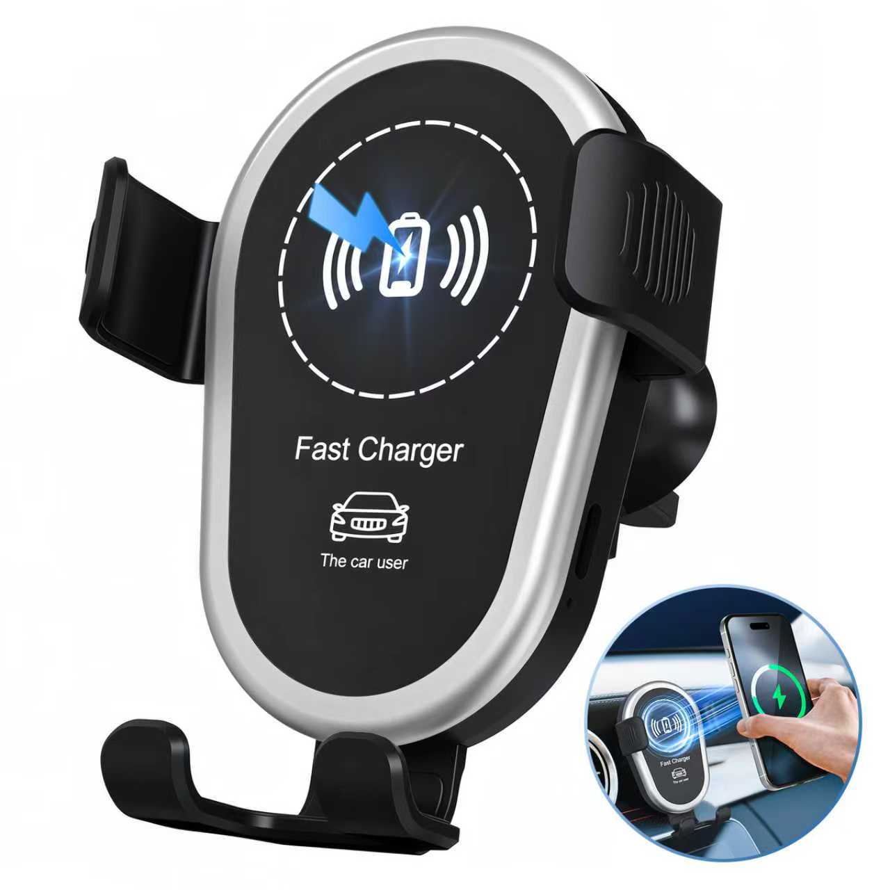Wireless Car Charger,15W Fast Phone Wireless Charger for Car Auto Clamping,Wireless Car Charger Mounts