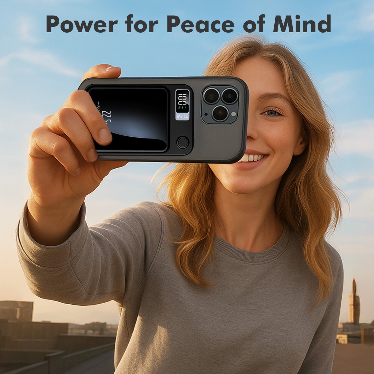 Power Bank, 10000mAh Wireless Power Bank with LED Power Display, 22.5W Fast Charging Battery Pack, Compatible with iPhone 8 and above series,Black