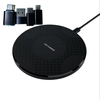 Wireless Charger for iPhone, Portable Charger for Compatible with iPhone 17 16 15 14 13 12 11 Pro Max/Mini/Plus/XR/X/8, Charging Pad for AirPods 4 3 2 Pro, with Charging Adapter, Black
