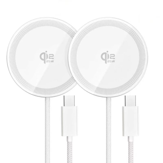 Magnetic Wireless Charger, 25W Fast Wireless Charger Compatible for iPhone 17/16/15/14/13/12,AirPods,Compact Portable Travel Friendly Pad (White)