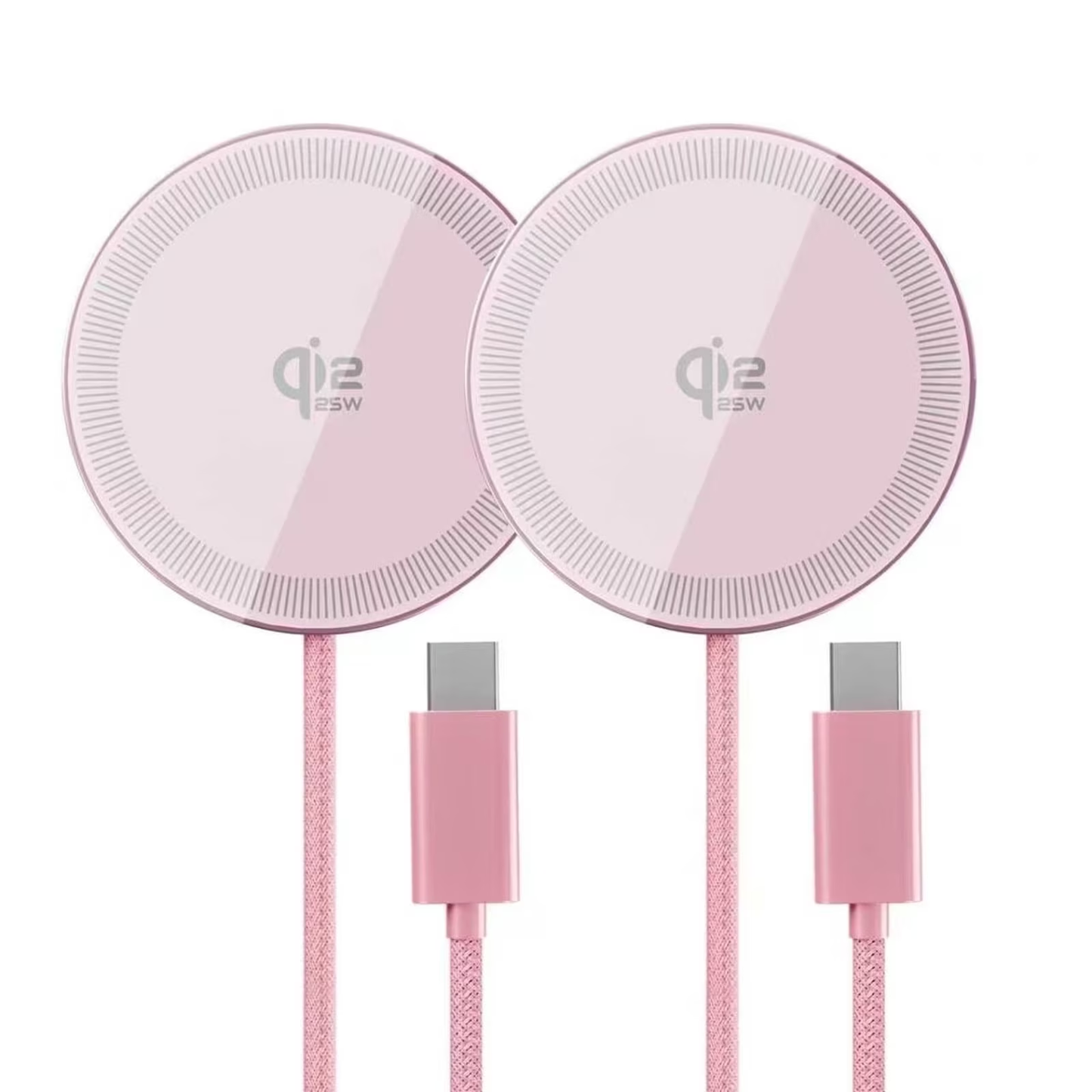 Magnetic Wireless Charging Pad [2-Pack], Ultra-Thin Pink Wireless Charger, 25W Fast Magsafe Charger Compatible with iPhone 17/16/15/14/13/12, AirPods