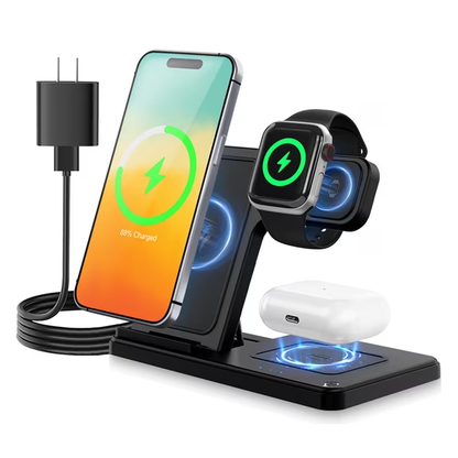 Take You Wireless Charger,3 in 1 Charging Station Compatible with iPhone 14 13 12 11 8 Pro Max X XR XS, Samsung Galaxy, Apple Charging Station for AirPods 3 2 Pro, and for iWatch Series(Black)