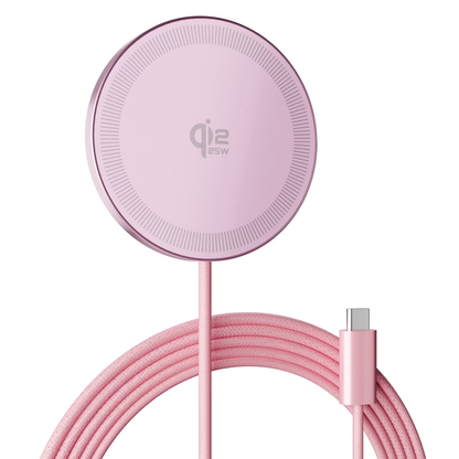 25W Magsafe Wireless Charger,  Fast Wireless Charger iPhone, Charging Pad  Compatible for iPhone 17/16/15/14/13/12, AirPods, Pink