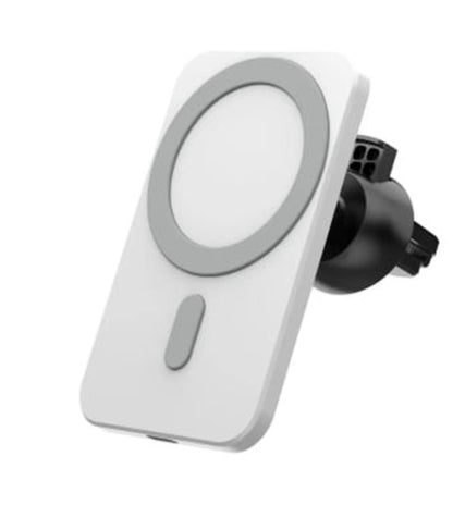 Super Strong Magnetic Car Mount with 15W Fast Wireless Charging, easy to install, durable and study, White