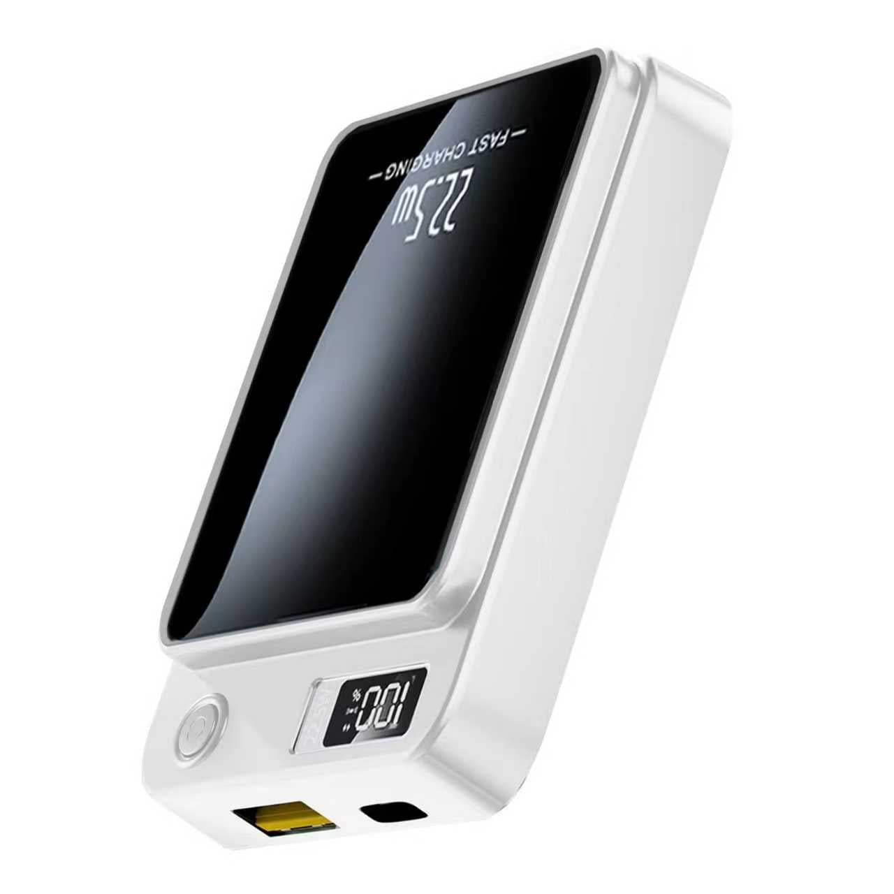 Portable Magnetic Wireless Power Bank, 10000mAh 22.5W Fast Charging,2 in 1 power bank with LED Power Display, Suitable for Outdoor Emergency Backup Power Bank, Compatible with iphone and above series