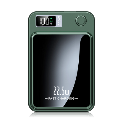 Magnetic Wireless Power Bank,10000mAh Portable Charger with 22.5W Fast Charging,LED Power Display,Strong Magnetic Suction Compatible with iPhone 14 and Above & Android - Green