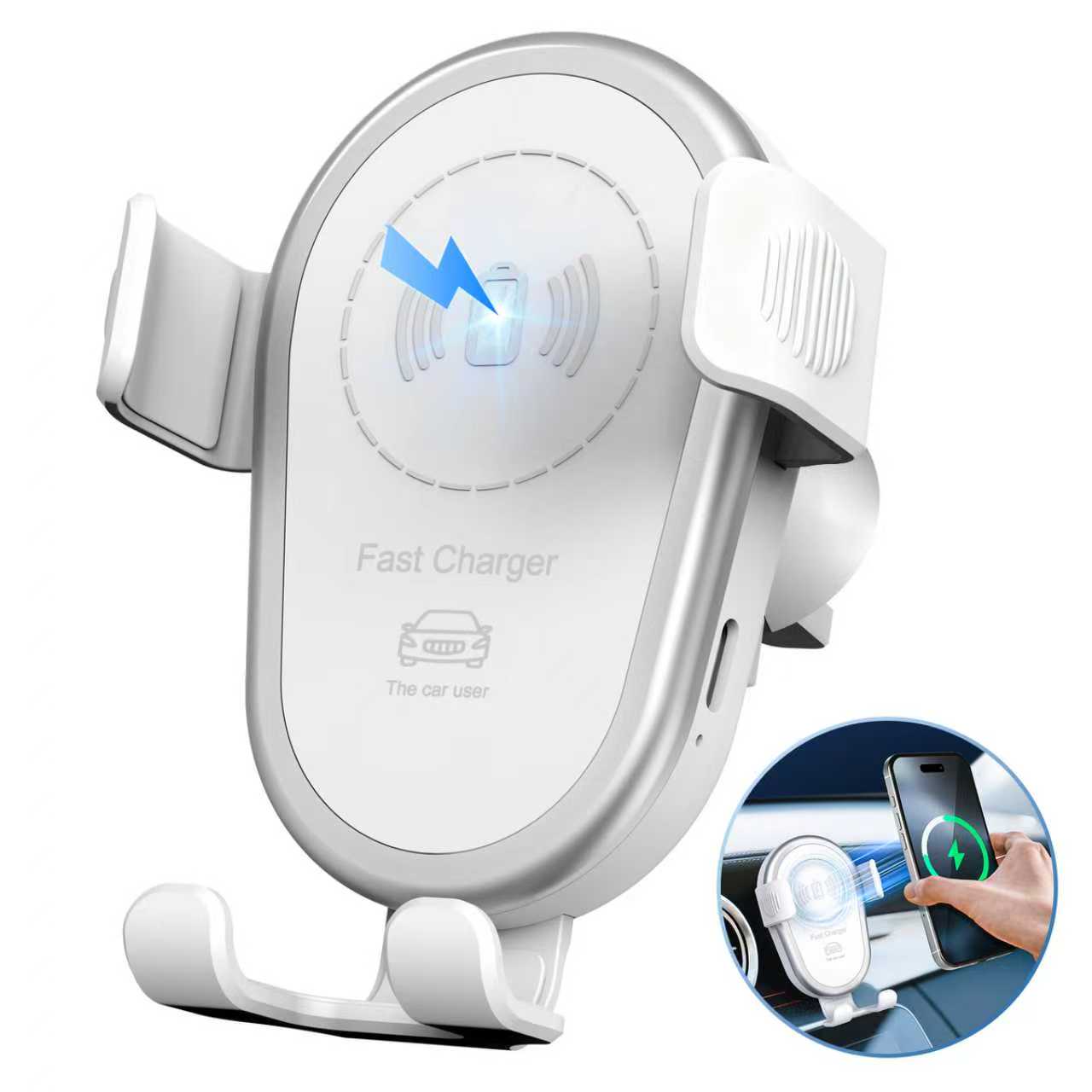 Wireless Car Charger,15W Fast Charging Auto Clamping Car Charger Phone Mount Holder Fit for iPhone/Samsung Galaxy/Ultra,Google/LG