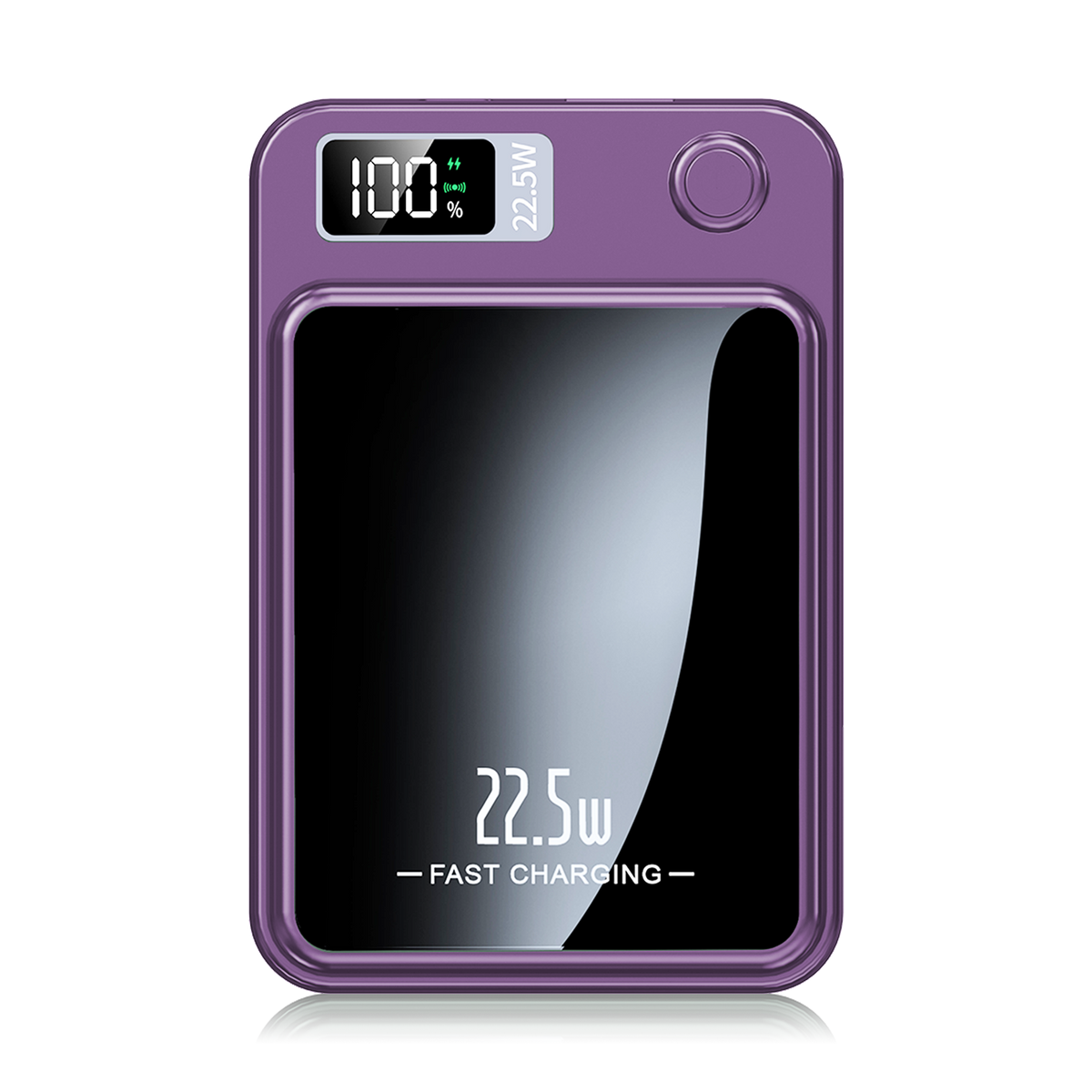 Magnetic Wireless Power Bank,10000mAh Portable Charger with 22.5W Fast Charging,LED Power Display,Strong Magnetic Suction Compatible with iPhone 13 and Above & Android - Purple