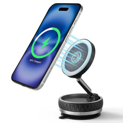 Wireless Car Charger, Ultra Magnetic Phone Holder for Car Dashboard, 15W Charging, Cell Phone Holder Charger, Car Accessories for iPhone 17 16 15 14 13 12 (Black)