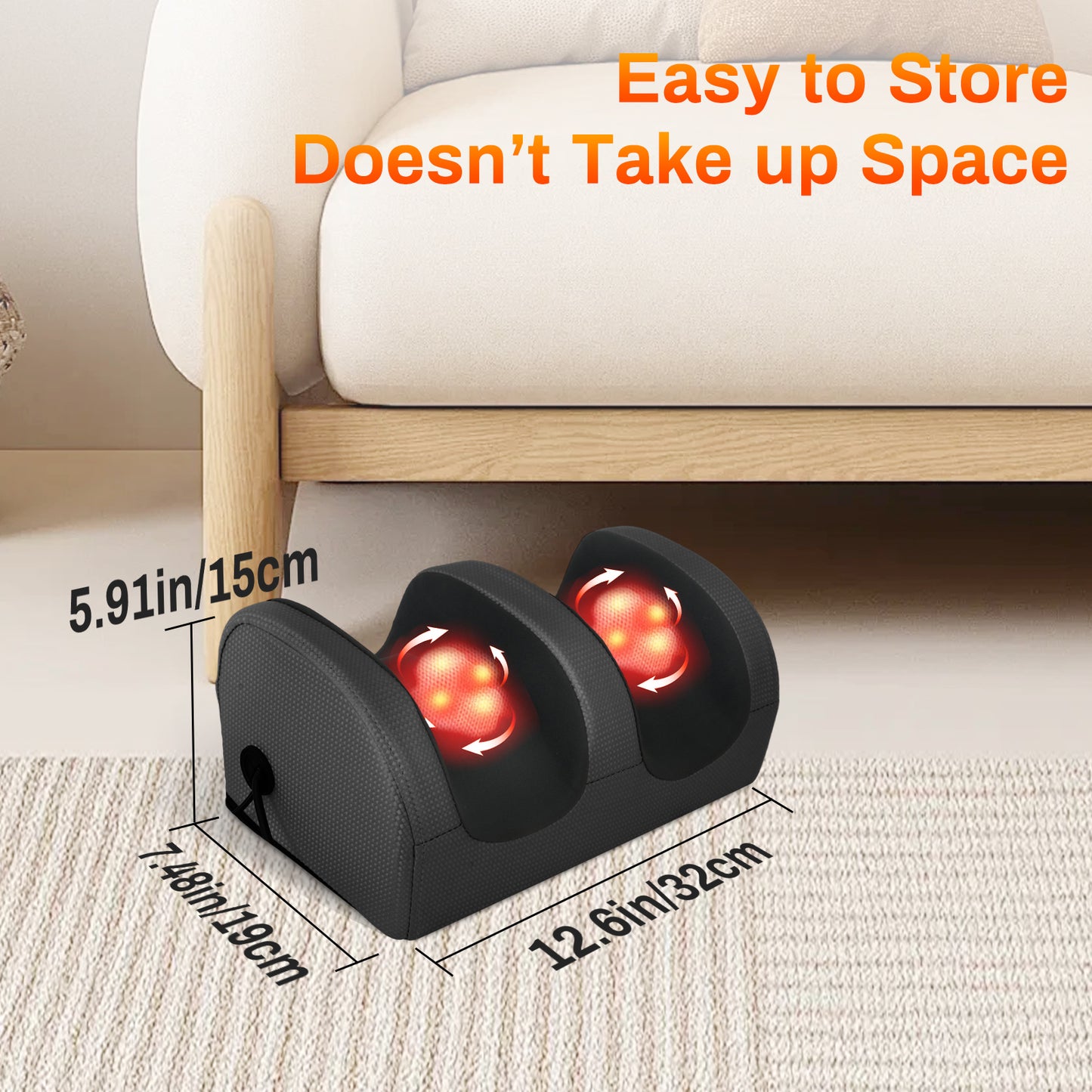 CATGOOD Foot Massager, Shiatsu and Foot Massage Machine, Calf Deep Tissue Massage Machine with Heat, Leg Massager with Massage Roller, Gifts for Mom & Dad, Black